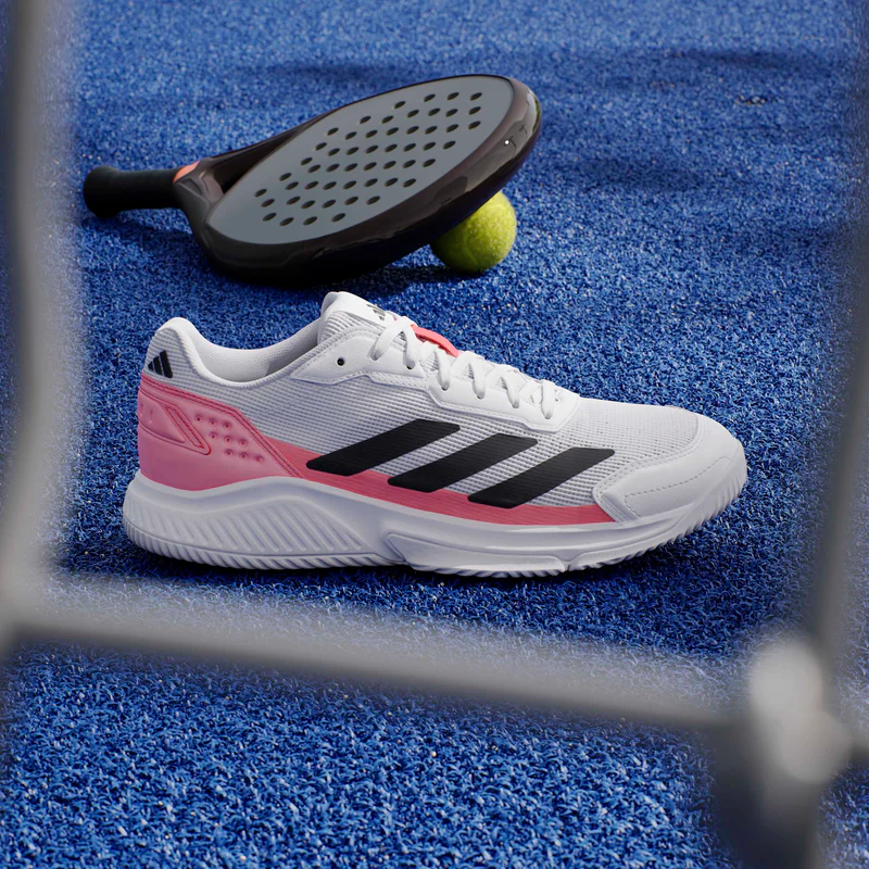 adidas Men's Courtquick Padel Shoes White Solar Turbo - Image 2